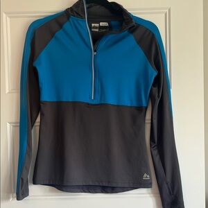 Reebok Blue and Gray Quarter-Zip Top
